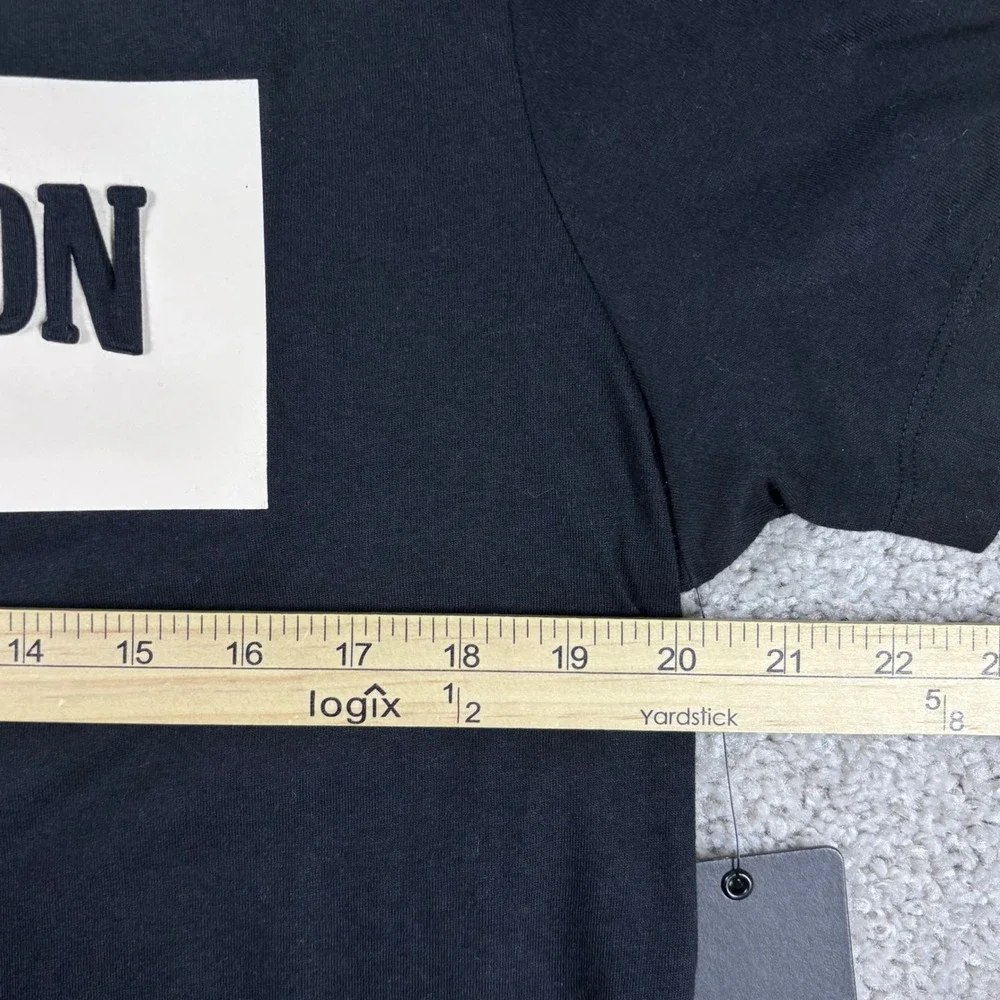 True Religion Brand Jeans Embossed Box Arch SS Tee T-Shirt Black‎ Mens Large